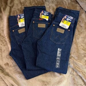 Wrangler Jeans Woman’s 5x30 Blue Cowboy Cut Tappered Leg Western 3 Pairs NWT